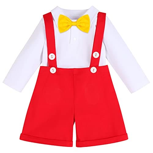 IBTOM CASTLE Baby Boys First Birthday Cake Smash Outfit Gentleman Tuxedo Clothes Set