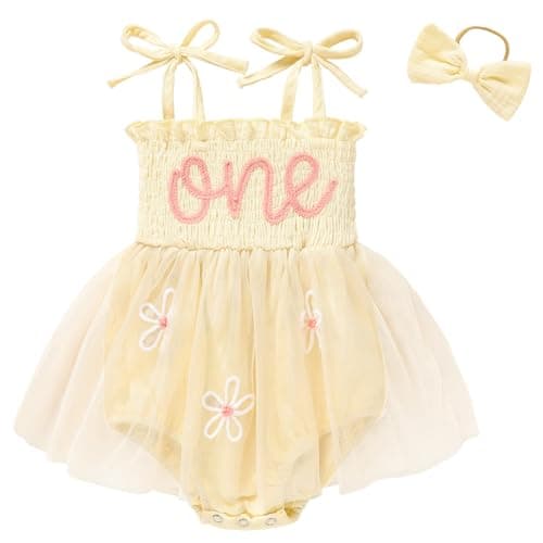Baby Girl 1st Birthday Tulle Romper Cake Smash Outfits