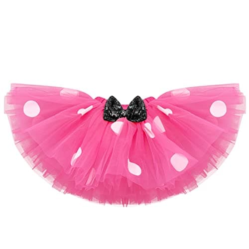 Baby Girls 1st Birthday Outfit Polka Dots ONE Romper Tutu Skirt Ears Cake Smash Costume for Photo Shoot