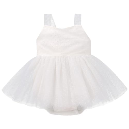 Newborn Baby Girl 1st Birthday Floral Lace Romper Dress for Cake Smash Photo Shoot
