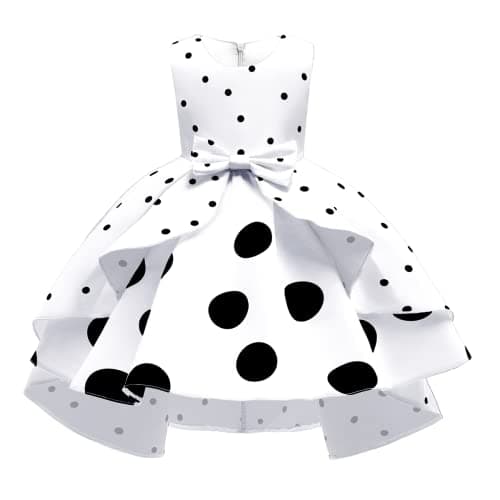 Dalmatian Costume for Girls: Dress with Headband and Tail for Halloween and Birthday Outfit