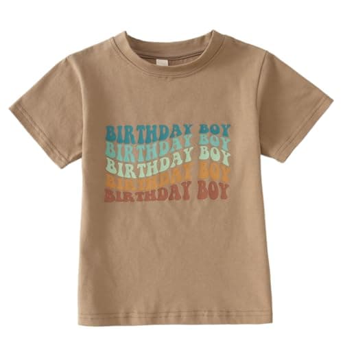 KEKEMI Toddler Boy Birthday Party Letter Print T-Shirt