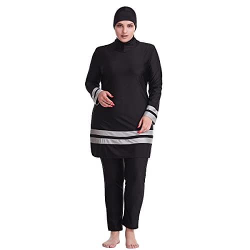 IMEKIS Modest Women's Plus Size Muslim Burkini Swimwear Set
