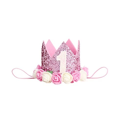 ODASDO Baby Girl's 1st Birthday Flower Cotton Romper & Tutu Skirt 3PC Set