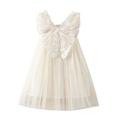 ZINTAOZT Toddler Butterfly Wings Sleeveless Skirt Birthday Party Tutu Dress