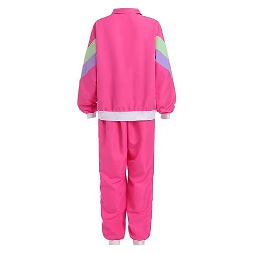 80s Workout Halloween Costume Color Block Windbreaker Outfit Set