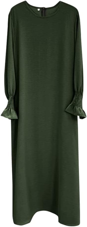 Women Muslim Abayas Modest Solid Prayer Dress Robe Islamic Dubai Middle East Dubai Turkey Kaftan Outfit Formal Clothes