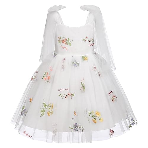 Flower Girls Butterfly Dress: Toddler Baby Embroidery Tulle Gown