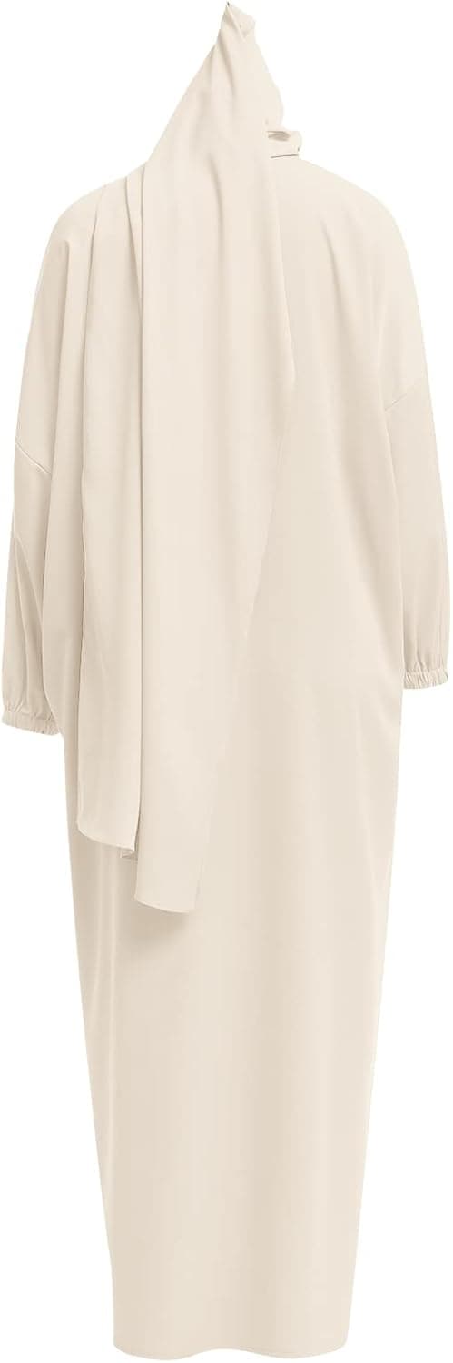 Women Muslim Abaya Modest Solid Prayer Dress with Hijab Islamic Dubai Middle East Dubai Turkey Kaftan Outfit