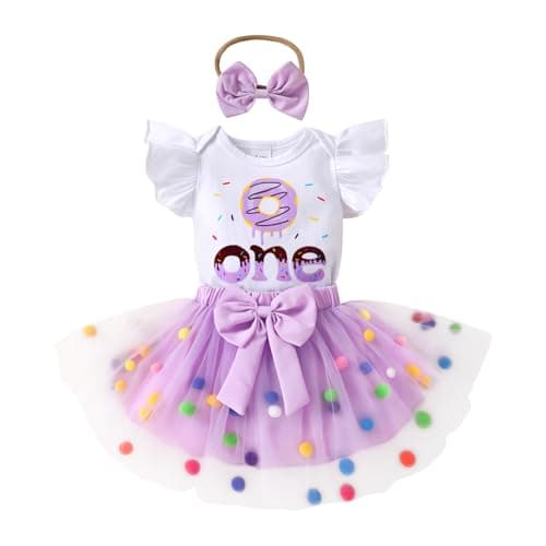 YOUNGER TREE 1st Birthday Outfits & Tutu Skirt for Baby Girls
