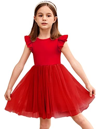 Arshiner Fluffy Tutu Dress for Little Girls 2-6Y Casual Party Sundress