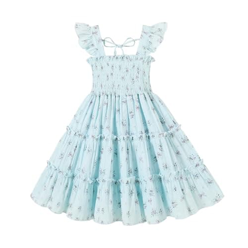 Younger Tree Girls Sleeveless Ruffle Dress Summer Beach Outfit