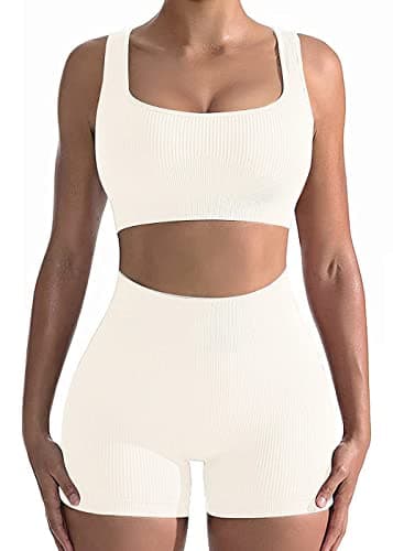 Niyokki Women's Seamless Crop Tops & Leggings Workout Set