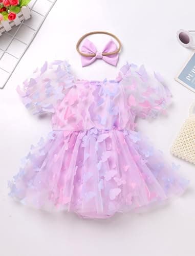 ODASDO Baby Girl Birthday Party Dress Cake Smash Outfit
