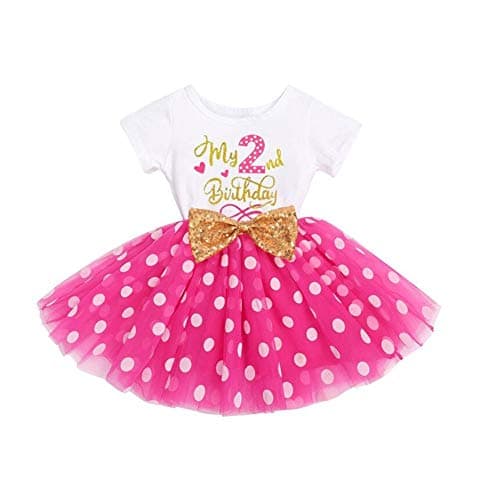IMEKIS Baby Girls Polka Dots Tulle Tutu Dress for 1st 2nd Birthday Party