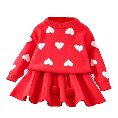 Toddler Girls Knitted Sweater and Skirt Set