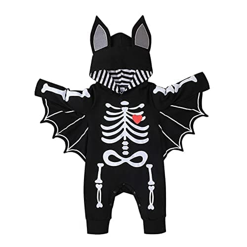 IMEKIS Newborn Baby Bat Halloween Costume Cloak Romper Wings Ears Hoodie