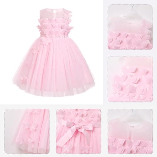 Toddler Girls' Butterfly High-Low Tulle Birthday Dress for Parties and Photos