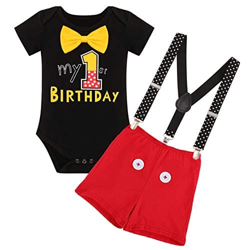 IBTOM CASTLE Baby Boys First Birthday Cake Smash Outfit Gentleman Tuxedo Clothes Set