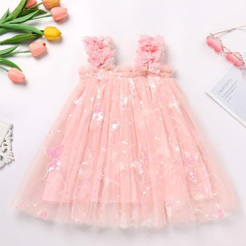 Toddler Girl Strawberry Butterfly Tutu Dress with Headband for Birthday Cake Smash Photos