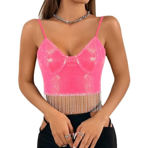 Reflective Crop Top for Women, Festival Rave Outfits and Girls Club Tank Vest