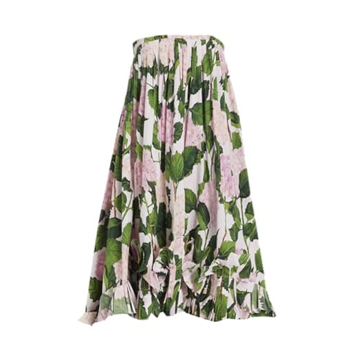 IMEKIS Floral Print Bikini Set with Skirt for Women
