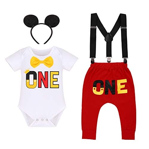 IMEKIS Toddler Boys 2nd Birthday Outfit Bowtie Romper Pants Headband