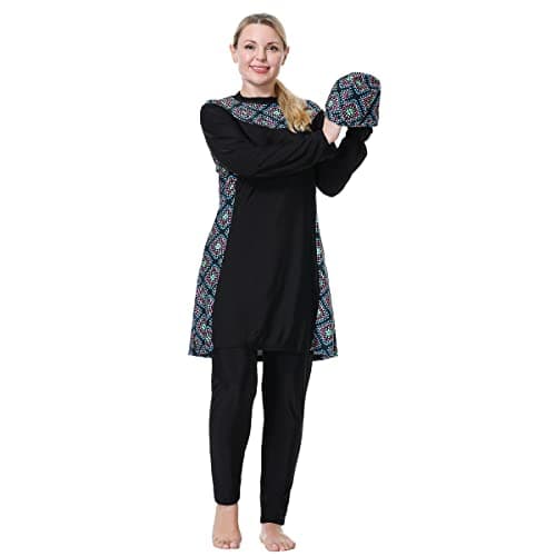 IMEKIS Modest Women's Plus Size Muslim Burkini Swimwear Set