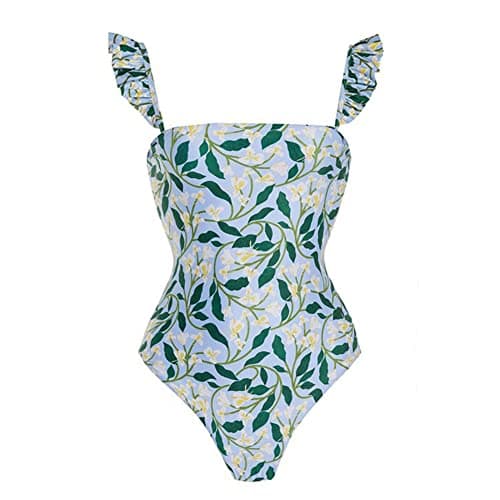 Women's Retro Floral Print Bikini Set with Beach Cover up