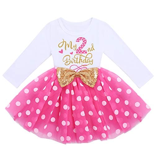 IMEKIS Baby Girl 1st 2nd 3rd Birthday Tutu Dress with Polka Dots