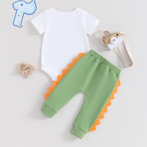 Dcohmch First Birthday Boy Dinosaur Outfit for One-Year-Old