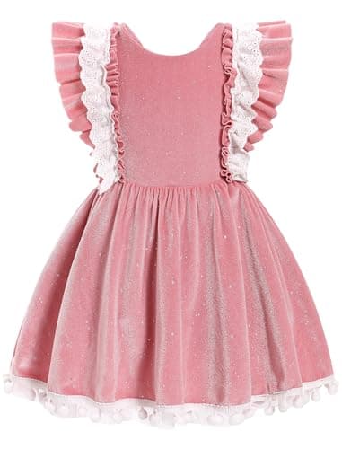IMEKIS Newborn Baby Girl Velvet Christmas Romper Tulle Dress