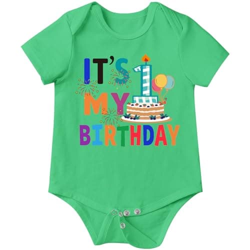 Xuomuen Cake Print Bodysuit for 1-Year-Old Baby Newborn Outfit