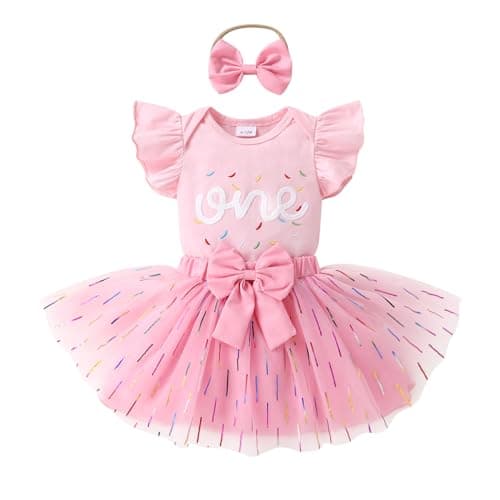 YOUNGER TREE 1st Birthday Outfits & Tutu Skirt for Baby Girls