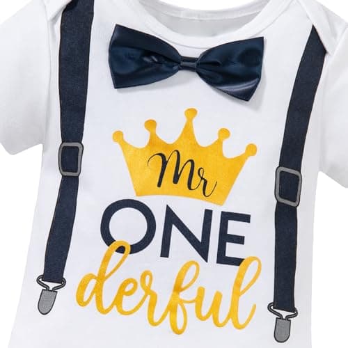 4PCs Newborn Baby 1st Birthday Outfit Boy Clothes Set