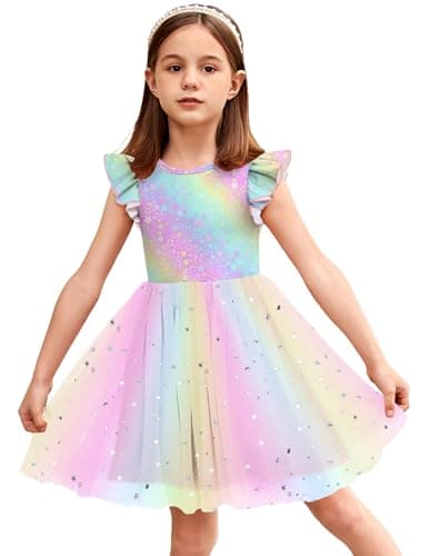 Arshiner Fluffy Tutu Dress for Little Girls 2-6Y Casual Party Sundress