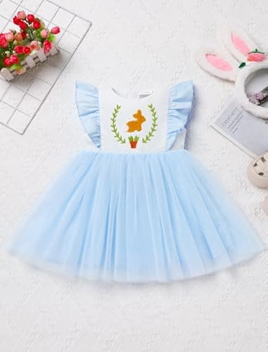 IMEKIS Toddler Girls Easter Bunny Dress for Birthday Parties
