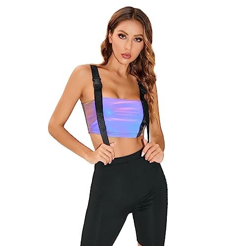 IMEKIS Reflective Crop Top for Women