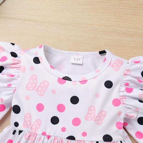 Toddler Baby Girls Strawberry Cow Birthday Dress with Headband