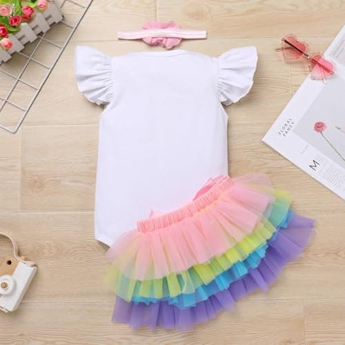 IMEKIS Baby Girl 1st Birthday Outfit with Strawberry Butterflies