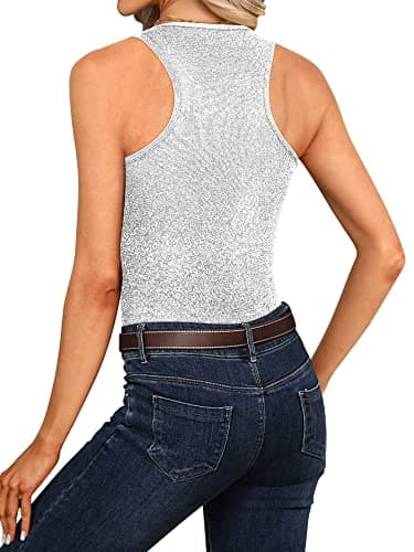 Nlife Women's Sexy Backless Square Neck Bodysuit