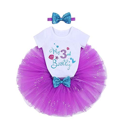 Baby Girls Mermaid 1st Birthday Outfit Set