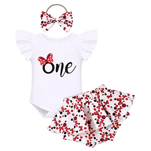 Sunflower Peach Romper Set for Baby Girls 1st Birthday