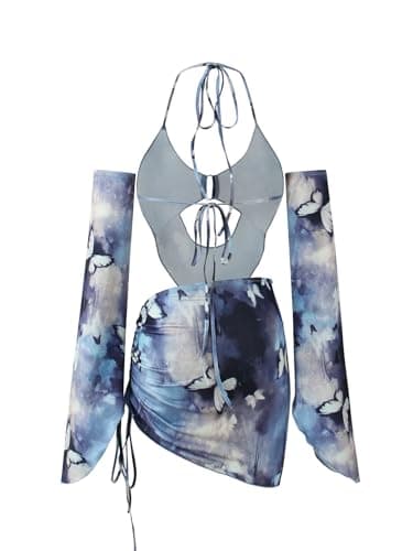 CAPE CLIQUE Women's Sexy Y2K Festival Outfits Long Sleeve Summer Clubwear