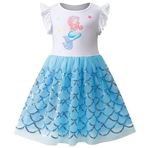 VASCHY Cute Ruffle Tulle Dress for Girls, Toddler to Big Kid Size 2-10T