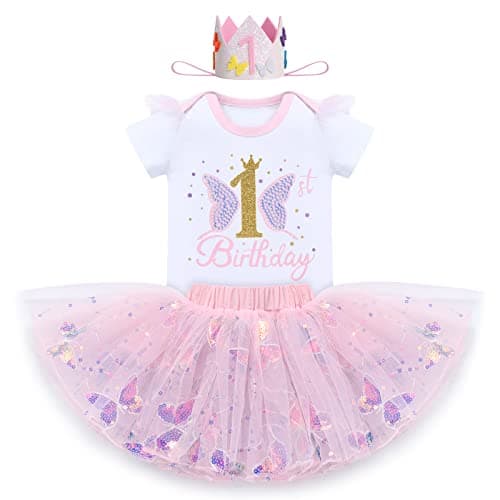 IDOPIP Butterfly 1st Birthday Tutu Outfit & Accessories Costco