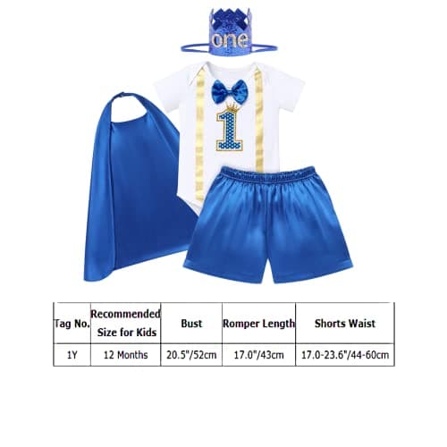 AWIBMK Baby Boys 1st Birthday Cake Smash Outfit 4PC Costume Set