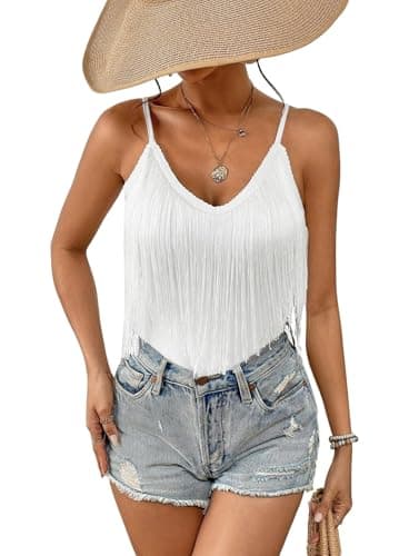 Womens Western Cowgirl Fringe Top - Boho Rodeo Camisole Trends
