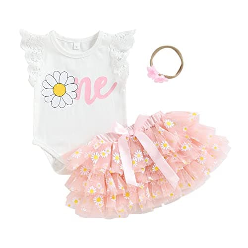Biayxms Baby Girl First Birthday Outfit with Tutu Skirt and Headband