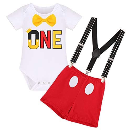 IBTOM CASTLE Baby Boys First Birthday Cake Smash Outfit Gentleman Tuxedo Clothes Set